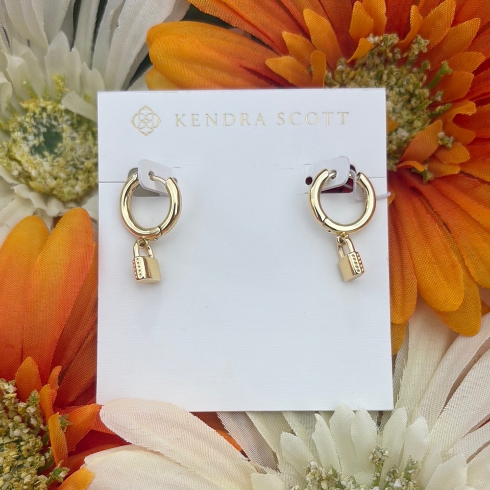 Kendra Scott Jess Lock Huggie Earrings